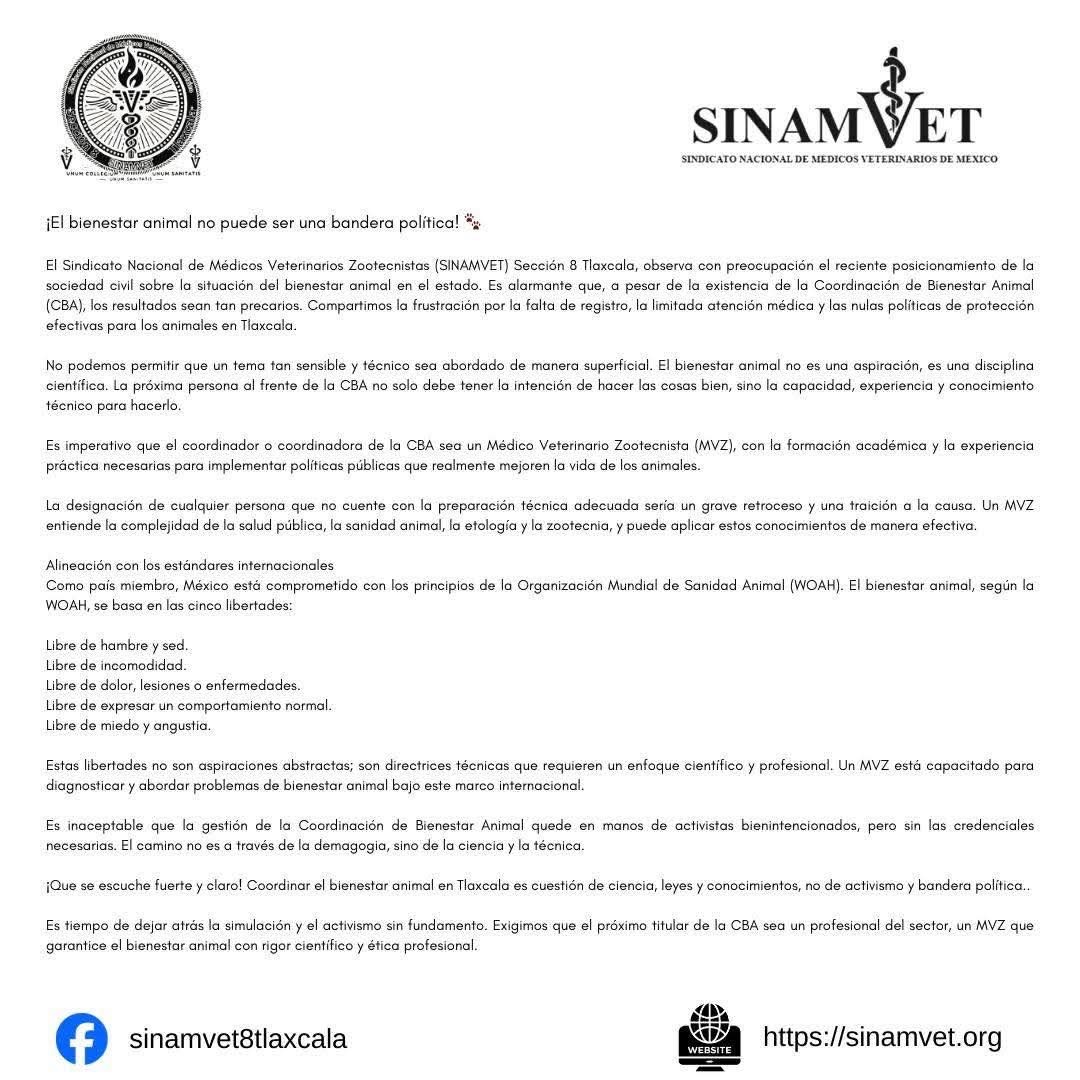 Exigen en Tlaxcala líder de Bienestar Animal con formación profesional