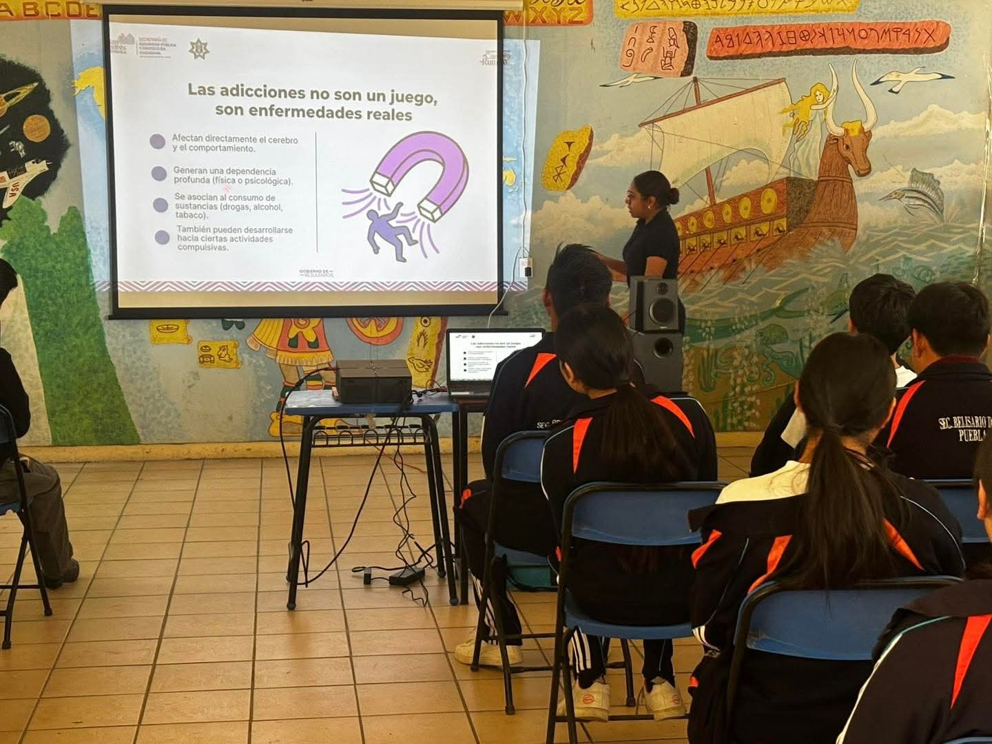 Escuela Segura: San Andrés Cholula impulsa plática de prevención de adicciones en secundaria de Tlaxcalancingo