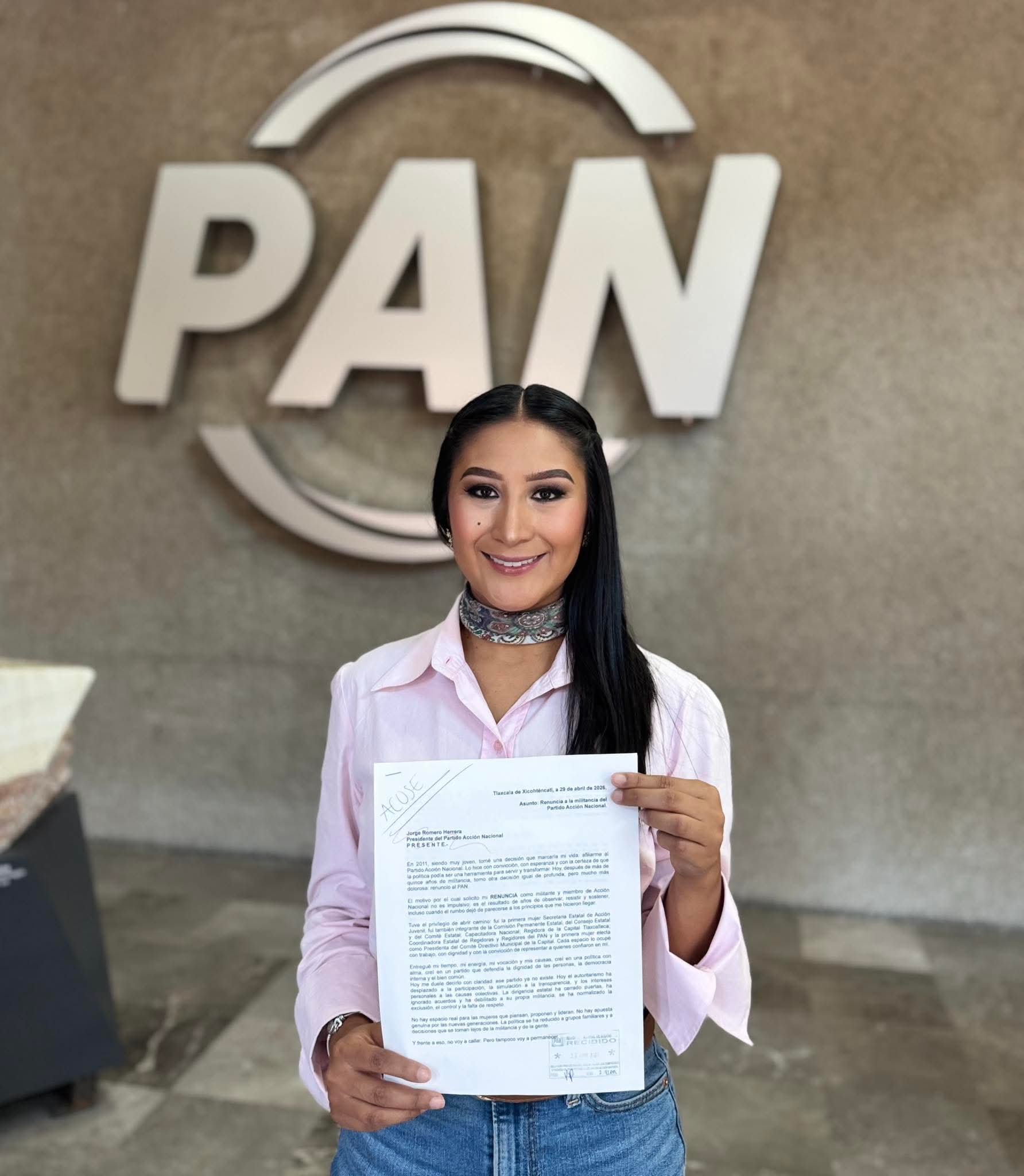 Renuncia Mirza Amaral al PAN; acusa a la dirigencia de convertir al partido en una "franquicia familiar"