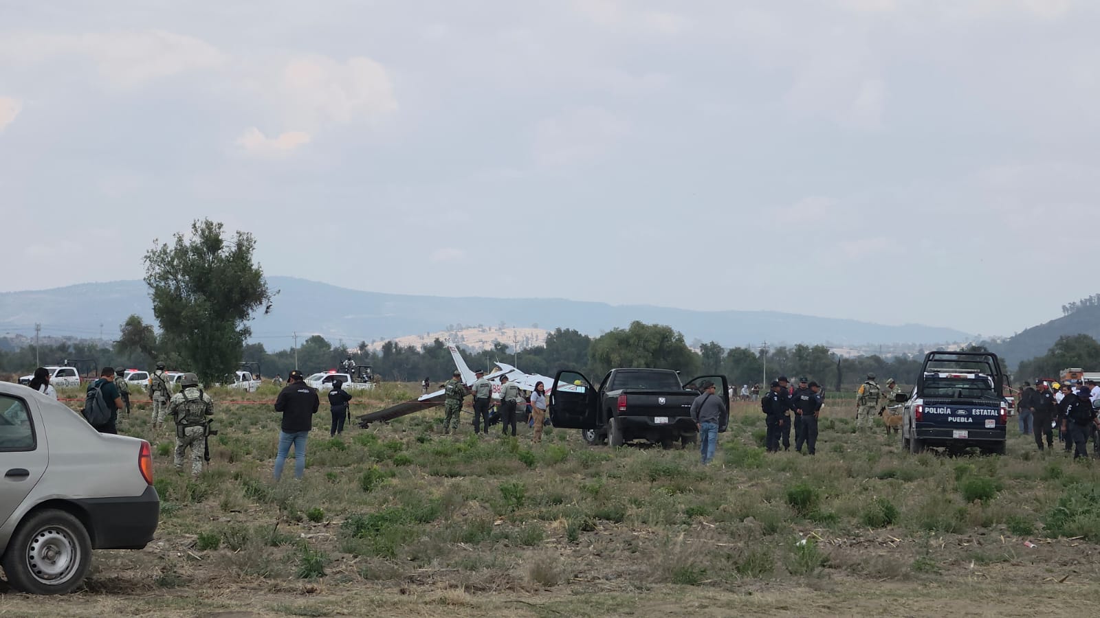 Avionazo en Huejotzingo deja cuatro personas fallecidas 