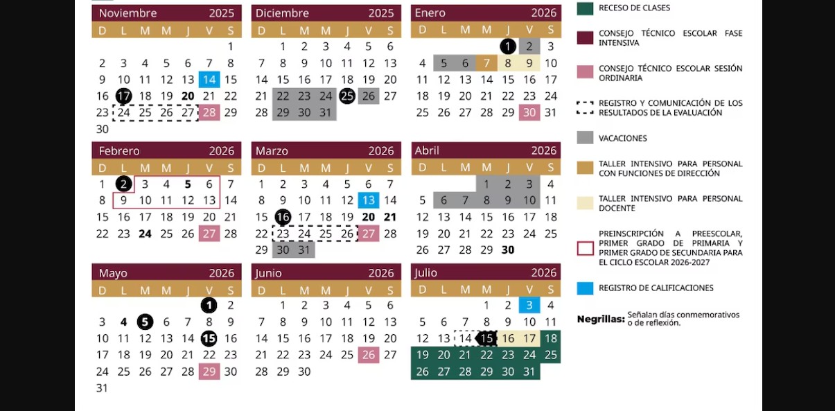 SEP adelanta los descansos del ciclo escolar 2025-2026