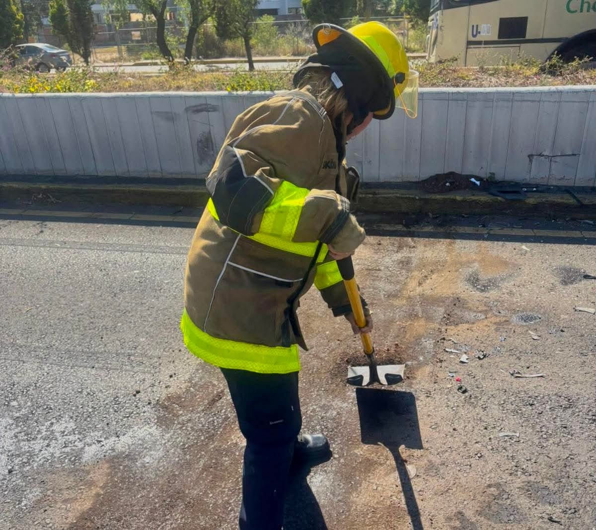 Protección Civil de San Andrés Cholula actúan oportunamente tras incidente vial en Recta a Cholula