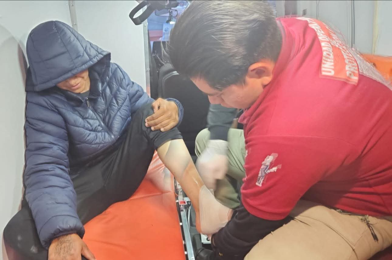 PC Cuautlancingo atiende incidente de tránsito en la Avenida México-Puebla