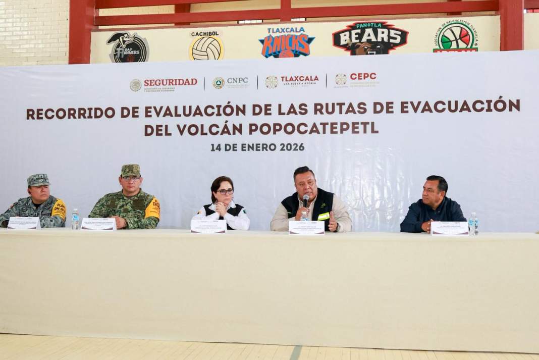 Tlaxcala refuerza rutas de evacuación ante el Popocatépetl activo