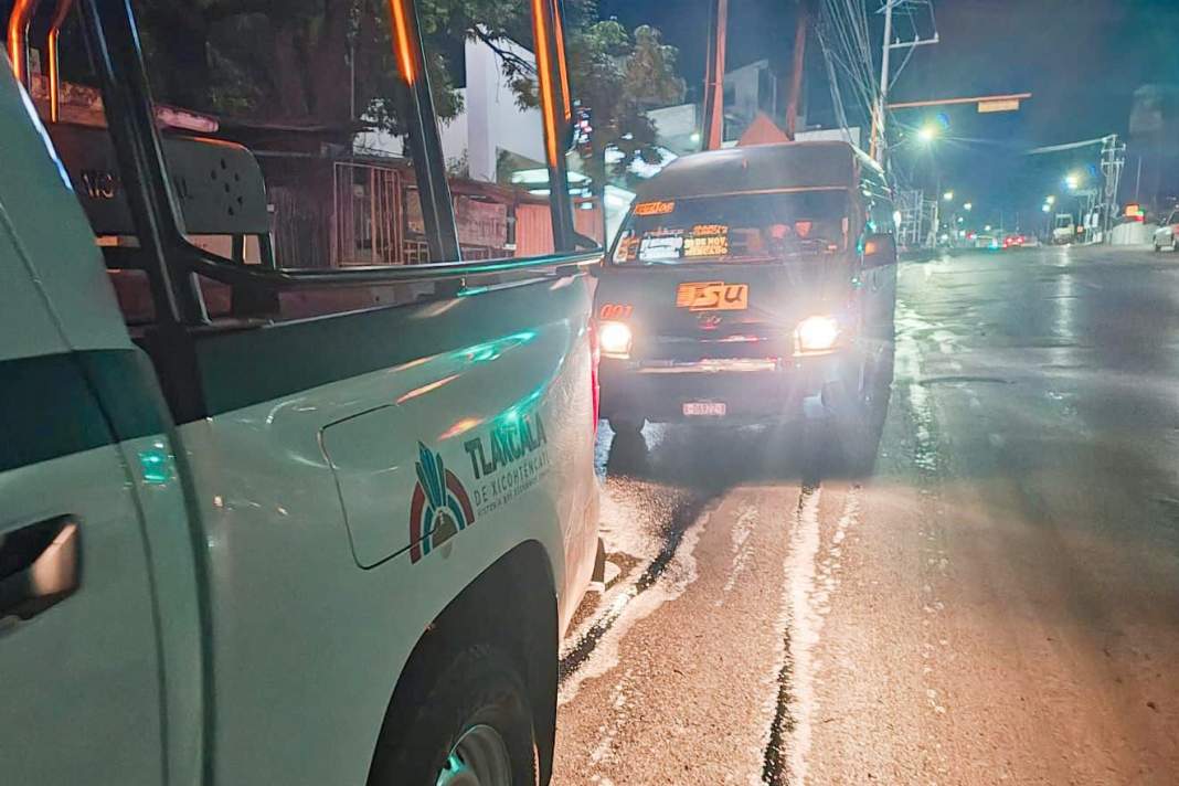 Refuerzan seguridad en transporte público de Tlaxcala con presencia policial