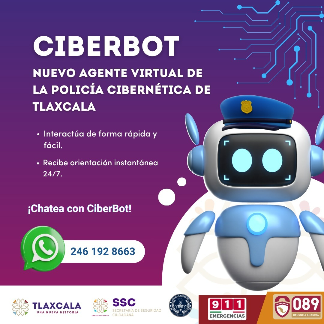 CiberBot de la SSC: atención inmediata en Tlaxcala contra fraudes y extorsión digital