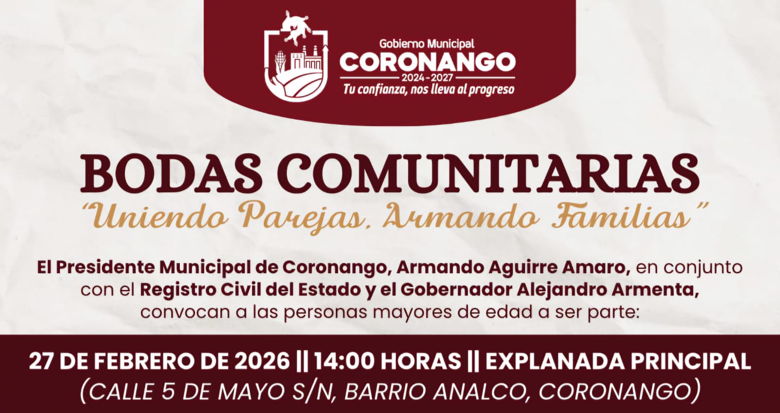 Alista Coronango Bodas Comunitarias Gratuitas 2026