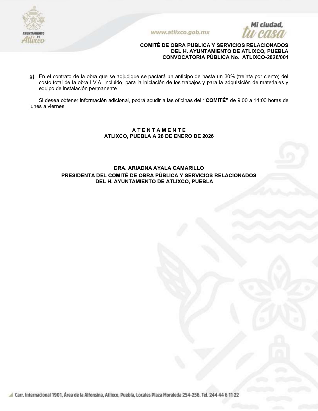Página 3 convocatoria 28 enero 2026