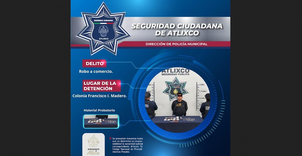 Reporte ciudadano permite rápida acción policial en Atlixco