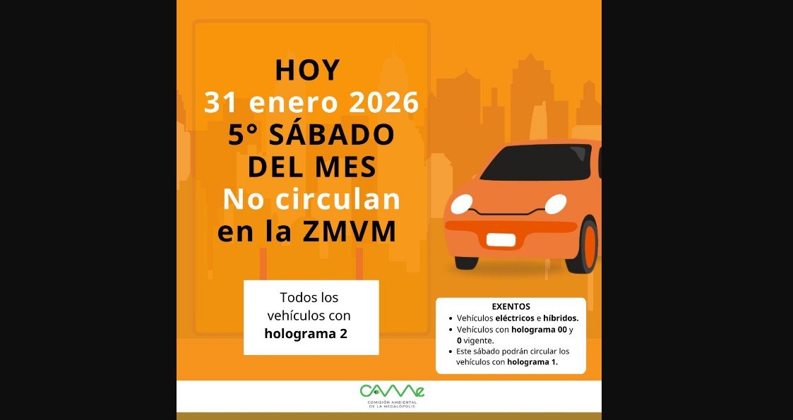 Hoy No Circula en CDMX: qué autos no pueden circular este sábado