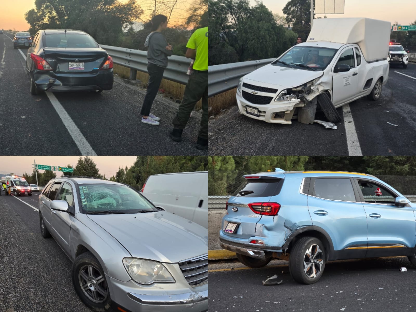 Carretilla abandonada provoca choque múltiple en el Periférico de Tlaxcala