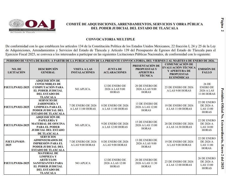 Licitaciones exprés en el Poder Judicial de Tlaxcala desatan dudas y críticas