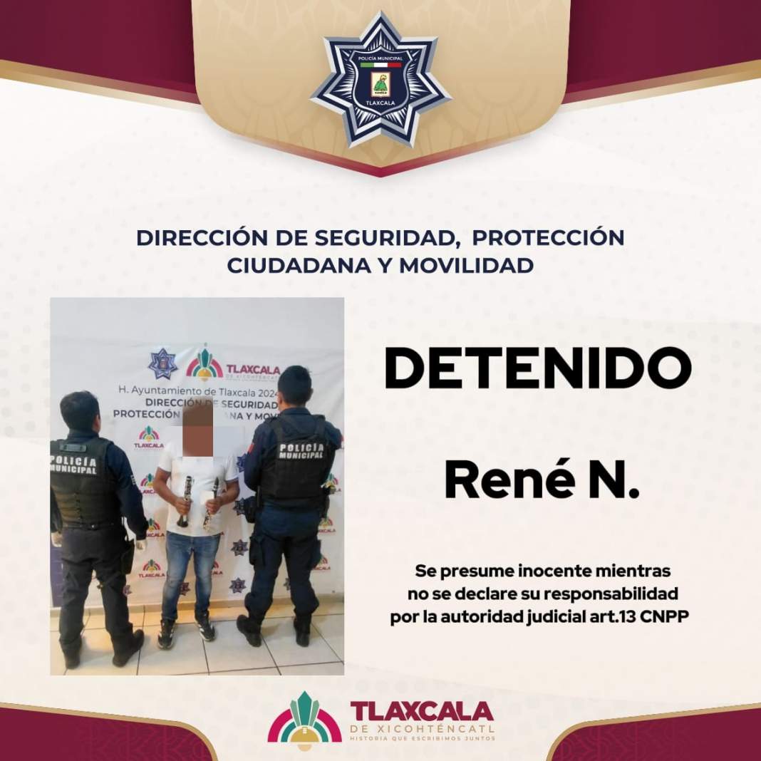 Detienen a presunto ladrón en casa de empeño de Tlaxcala tras reporte ciudadano