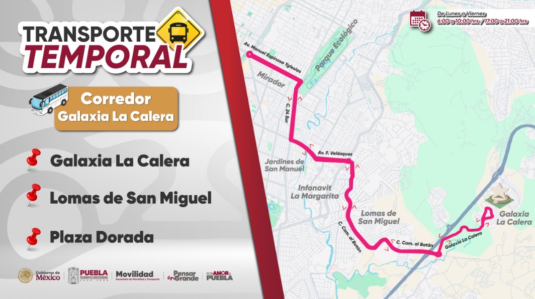 Nuevas rutas fortalecen la movilidad en Puebla