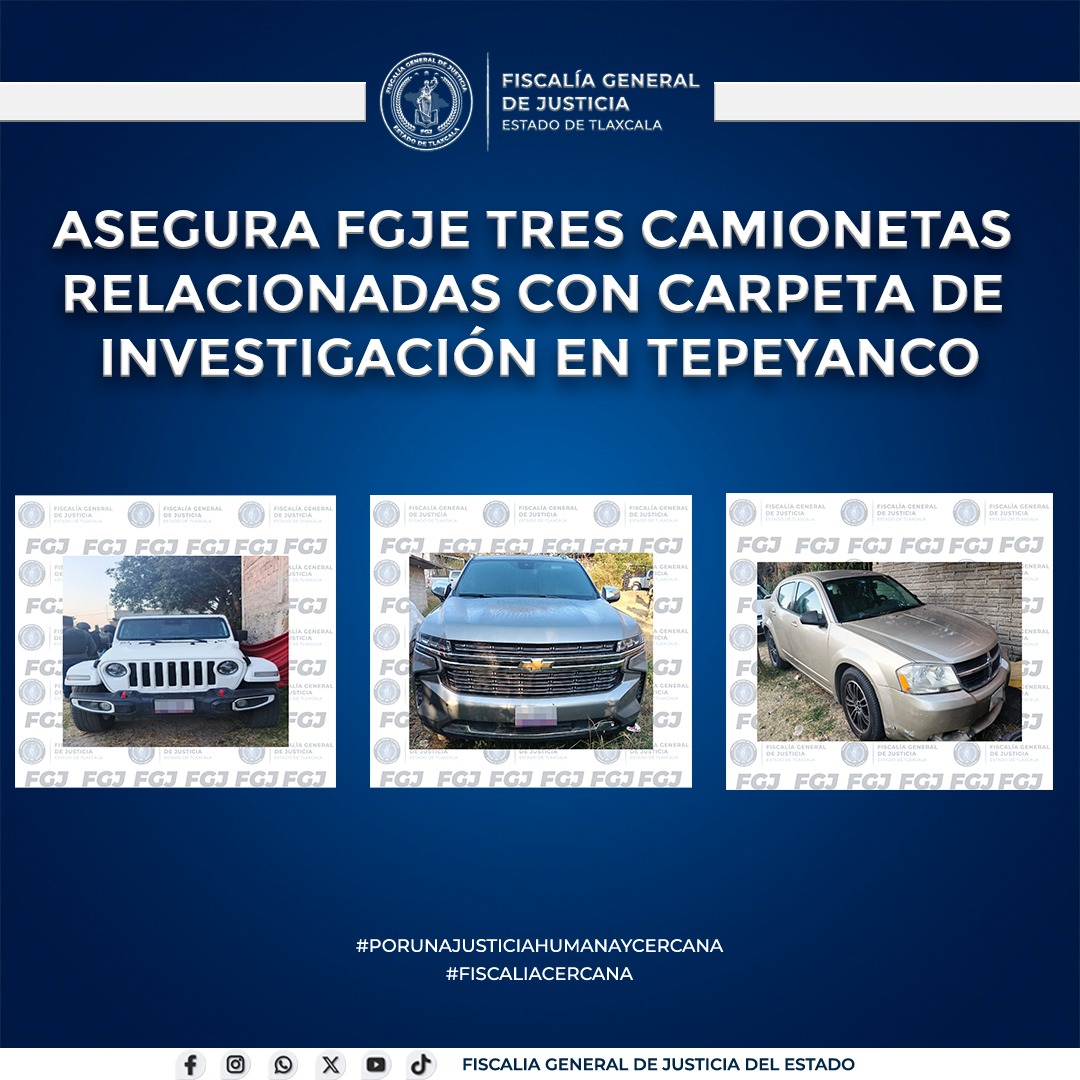 Operativo en Tepeyanco deja tres camionetas bajo resguardo