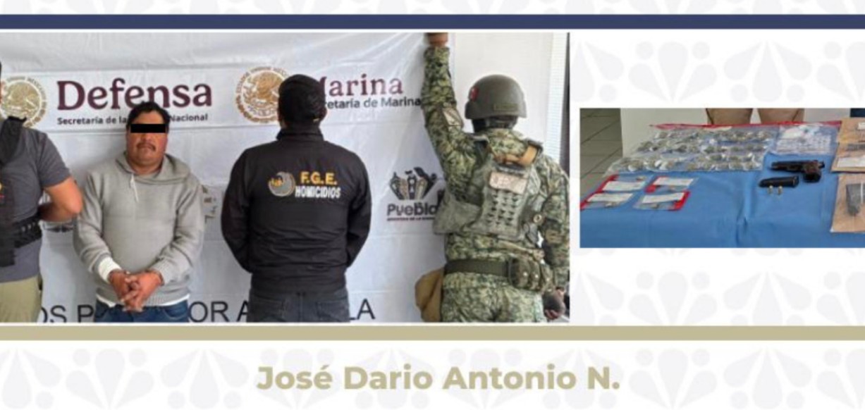 Detención en flagrancia tras disparos durante cateo en Puebla