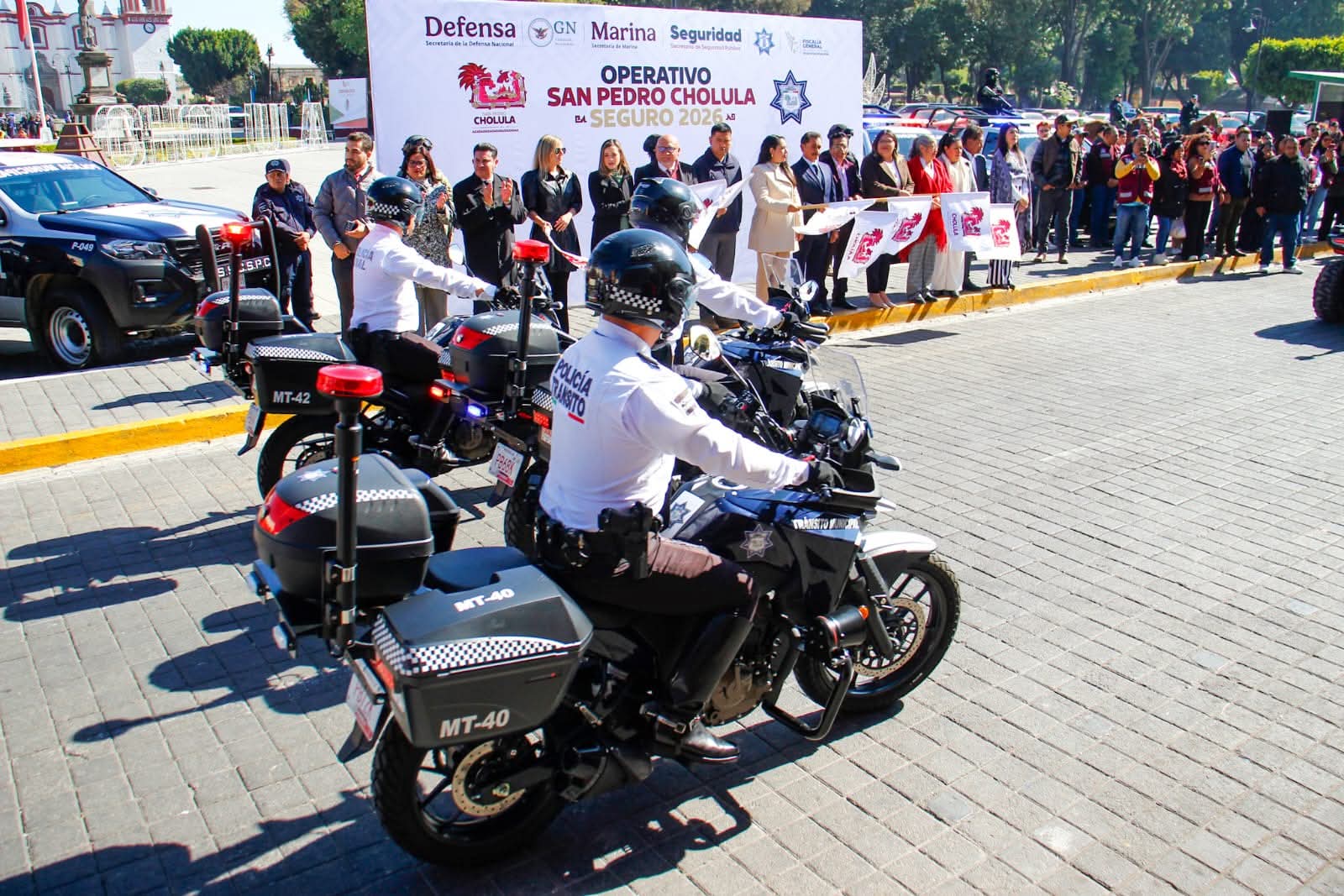 San Pedro Cholula pone en marcha operativo de seguridad 2026 posterior a ceremonia cívica 