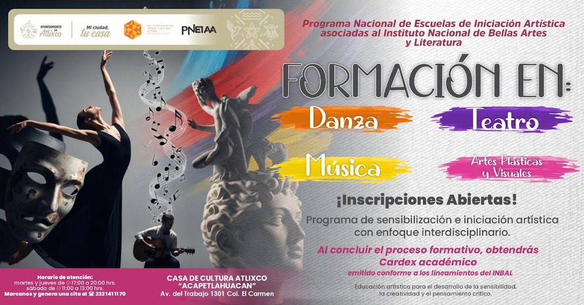 Atlixco fortalece la educación artística con respaldo del INBAL