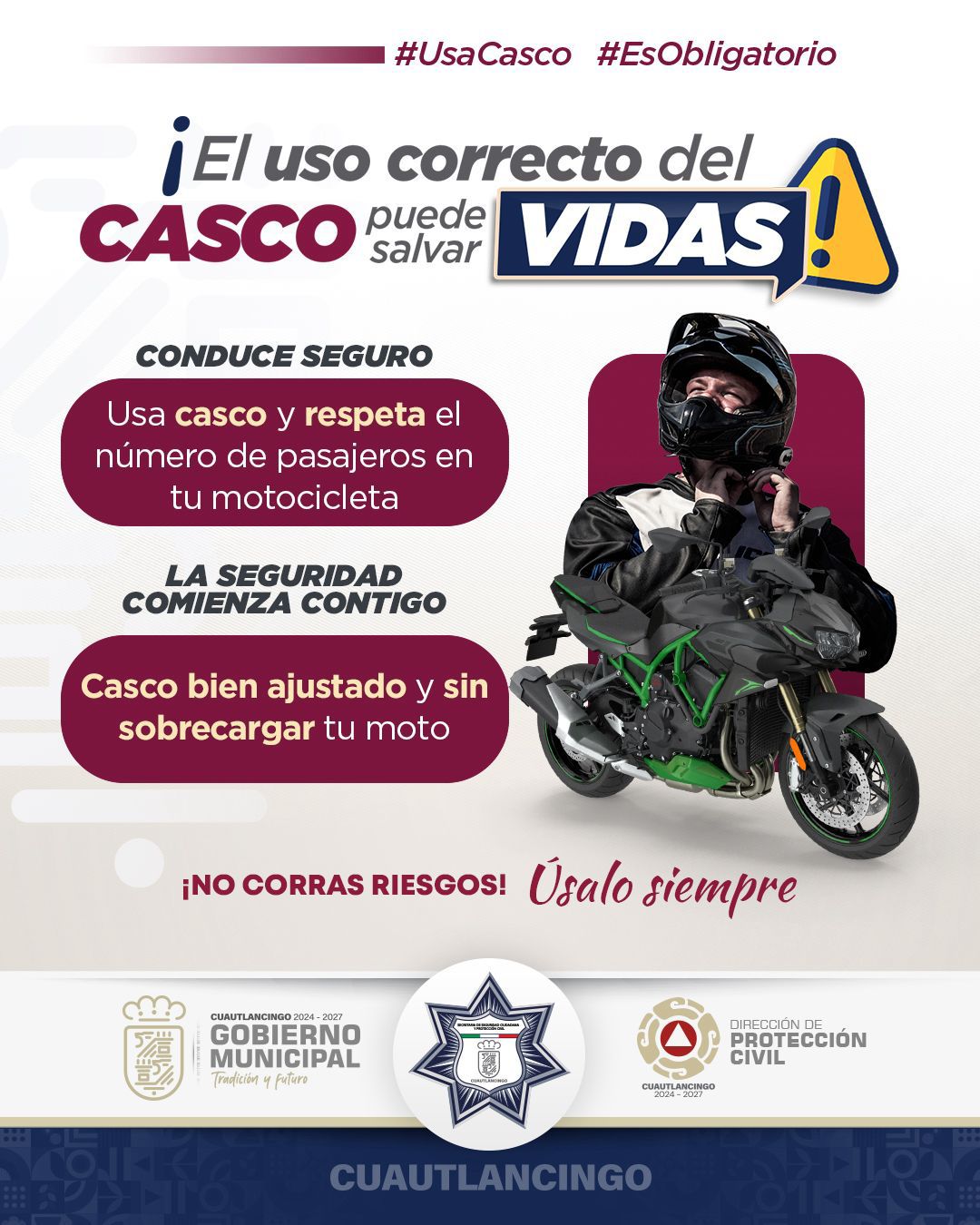 Prevención vial: Uso del casco 