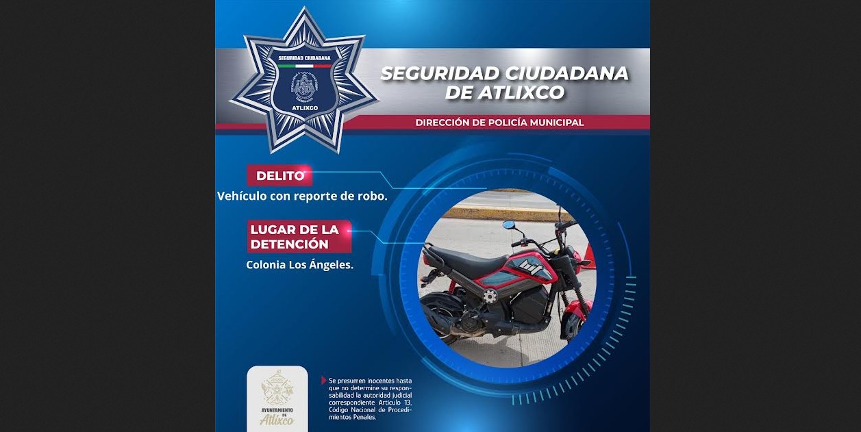 Reporte ciudadano permitió recuperar motocicleta robada