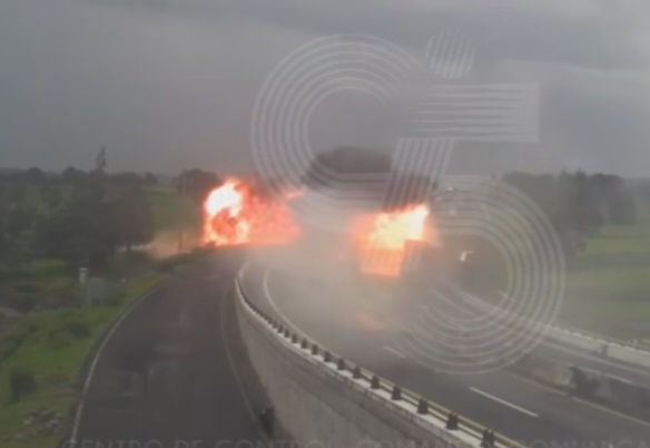 Accidente de pipa en carretera México–Veracruz en Hueyotlipan, Tlaxcala