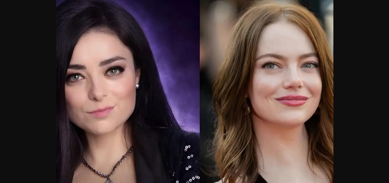 Violeta Isfel durante una entrevista donde habla sobre Emma Stone.