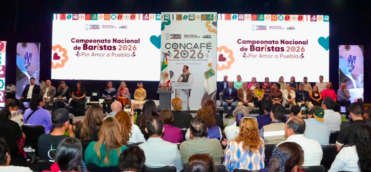 Productores de café durante la Convención Nacional de Café en Puebla.