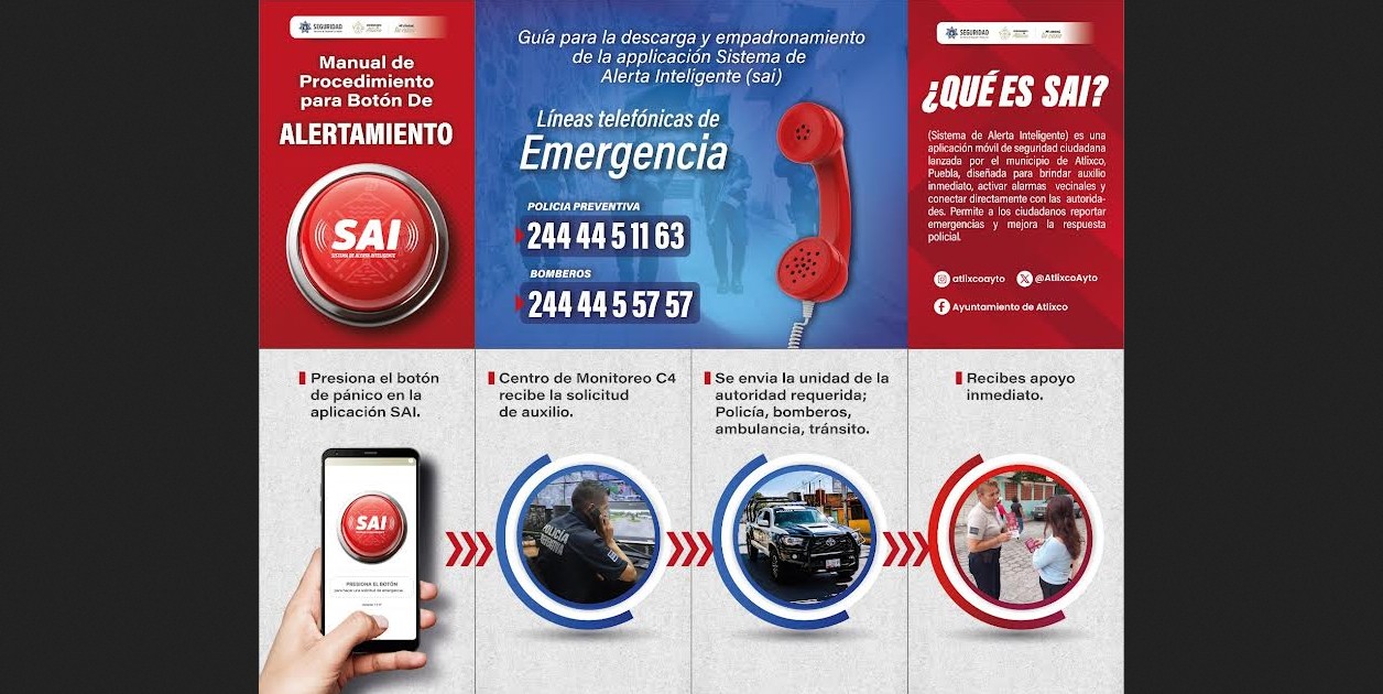 Persona usando la aplicación SAI en un teléfono celular.