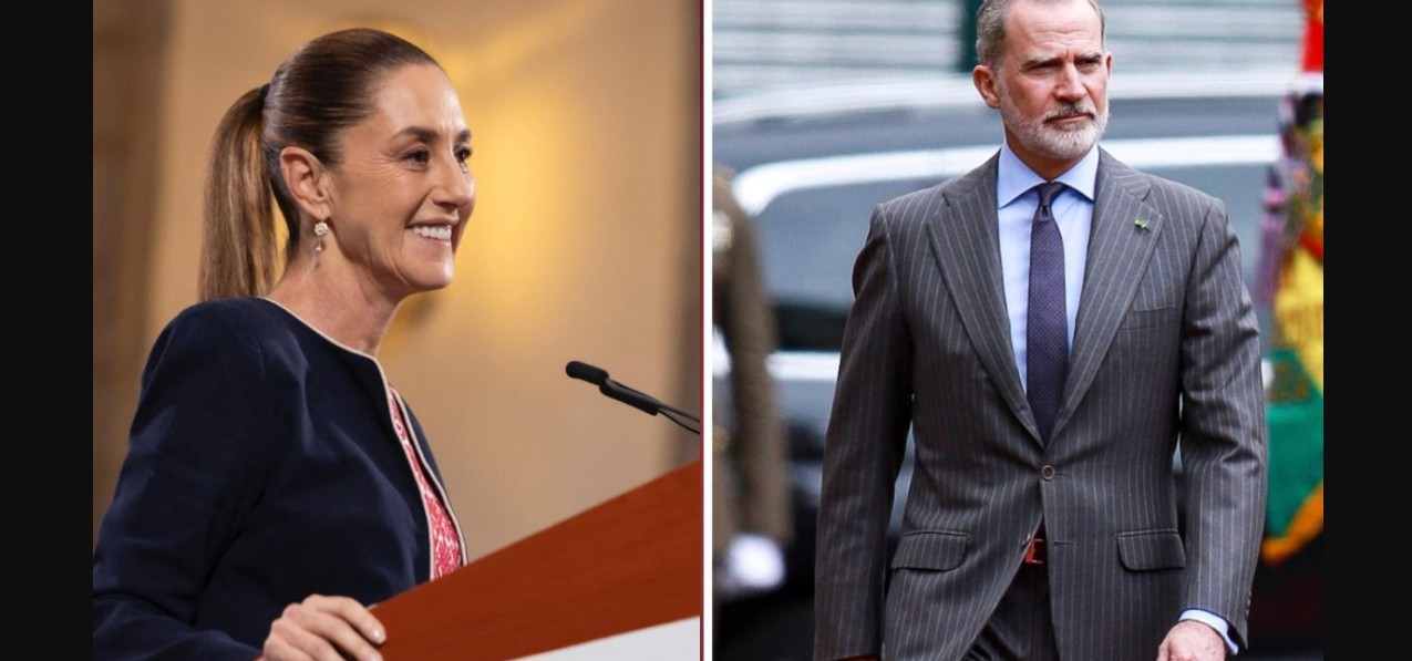 Claudia Sheinbaum y el rey Felipe VI.