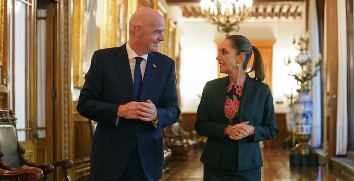 Gianni Infantino y Claudia Sheinbaum durante actividades relacionadas con el Mundial 2026.