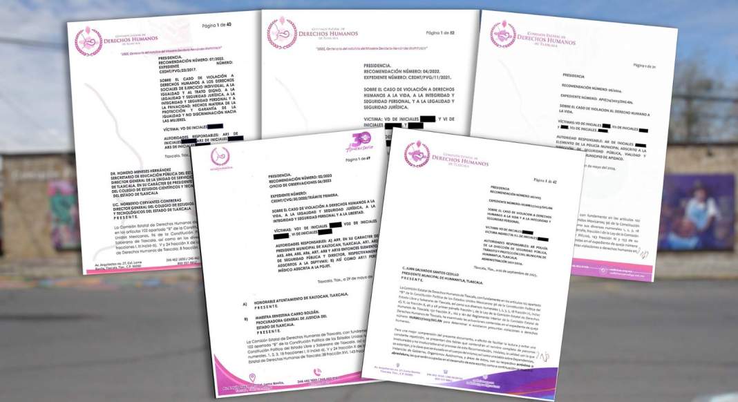 Presidenta de la CEDHT durante anuncio sobre cumplimiento de recomendaciones.