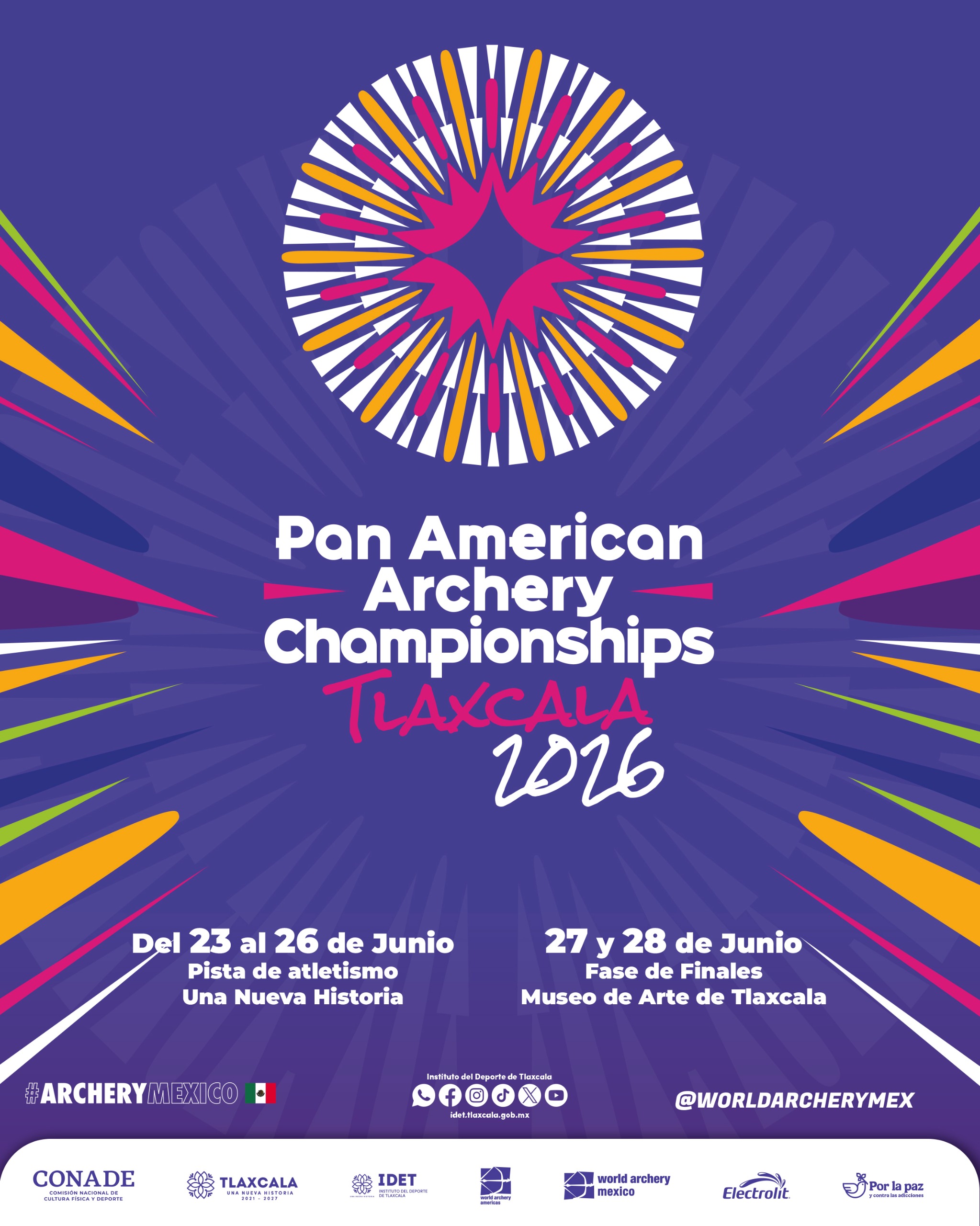 Arqueros compiten en torneo internacional de tiro con arco en Tlaxcala.