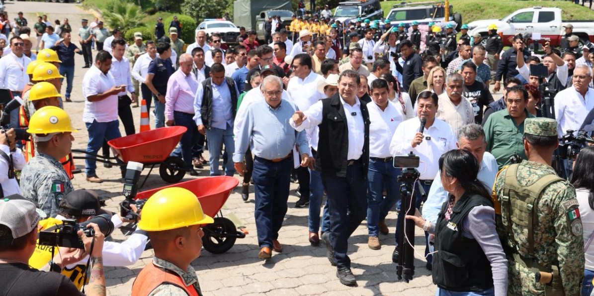Refugio temporal habilitado en Huauchinango para atender emergencias por lluvias.