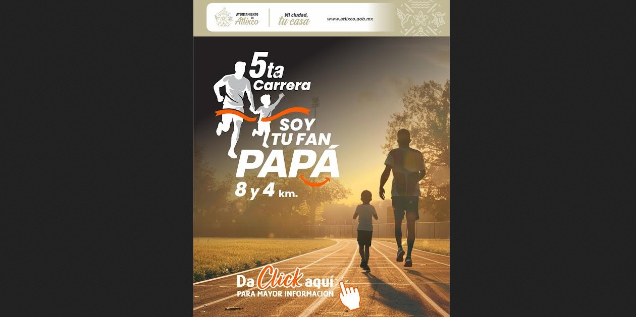 Familias participan en una carrera recreativa en Atlixco.