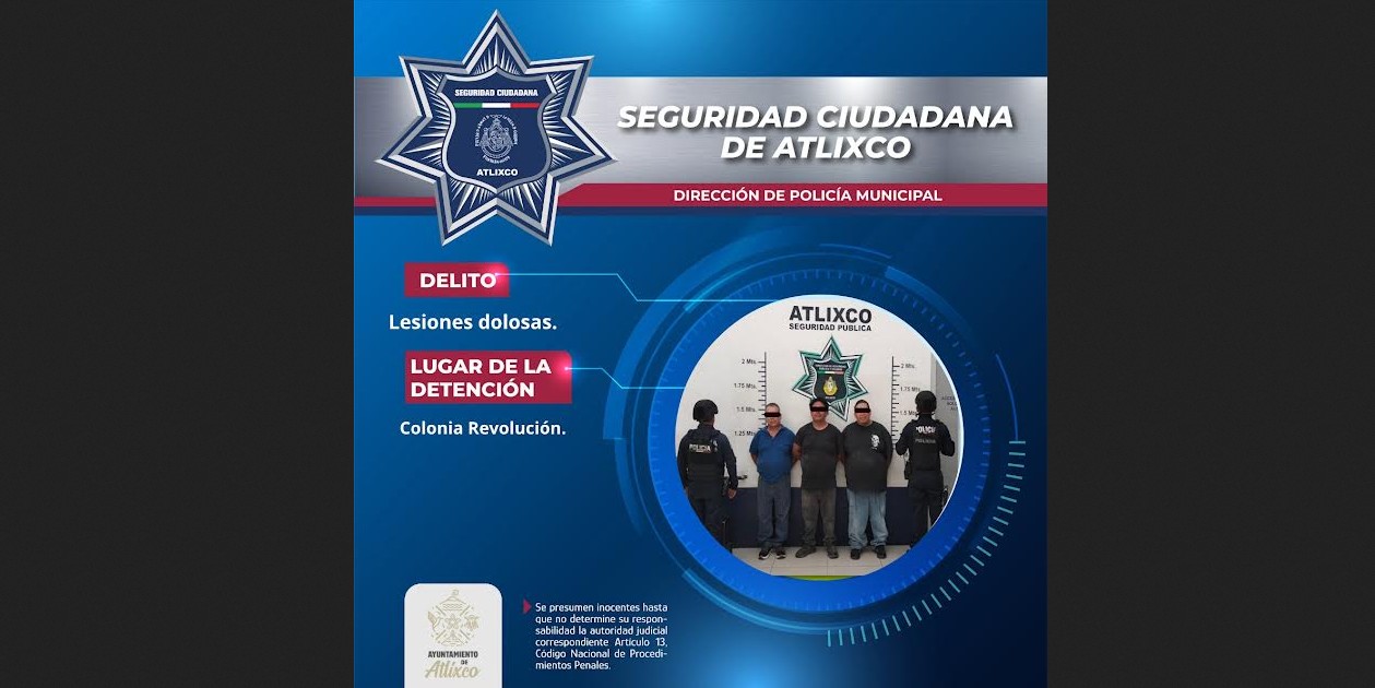 Patrulla de la Policía Municipal de Atlixco.