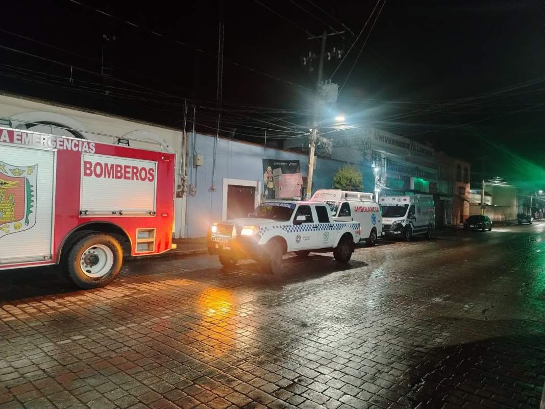 Nubes de tormenta sobre una zona urbana de Tlaxcala.