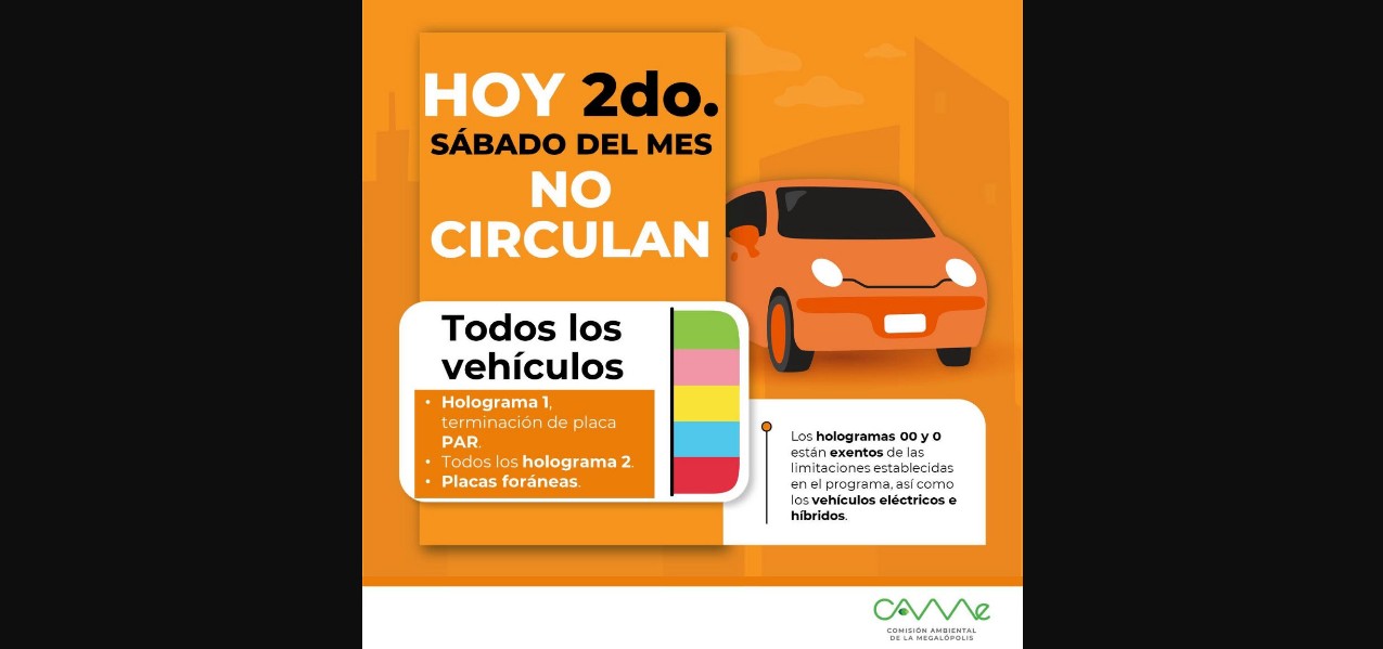 Qué pasa con el Hoy No Circula este sábado 14 de marzo