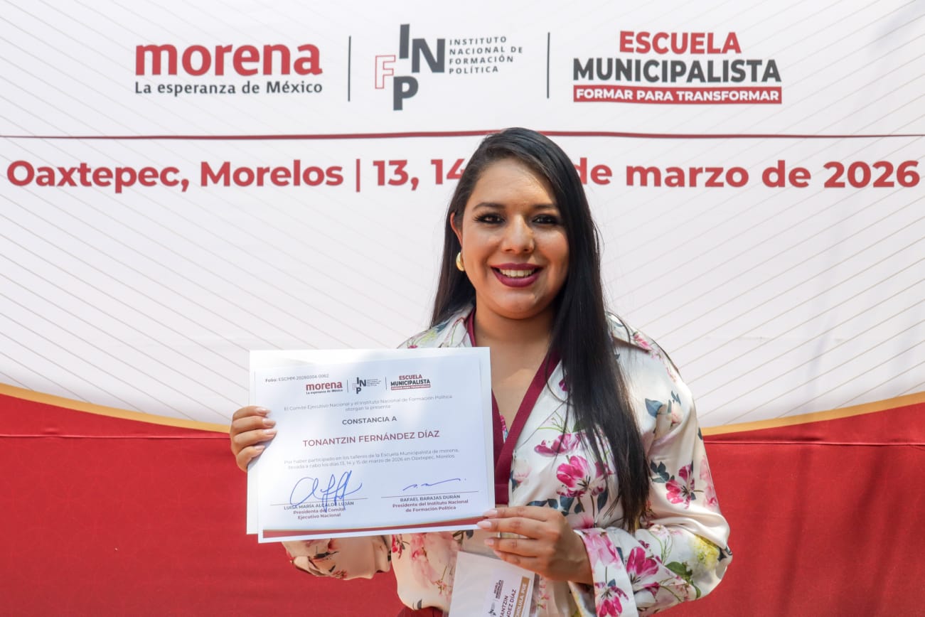 Alcaldesa de San Pedro, Tonantzin Fernández participa en la Escuela Municipalista de Morena