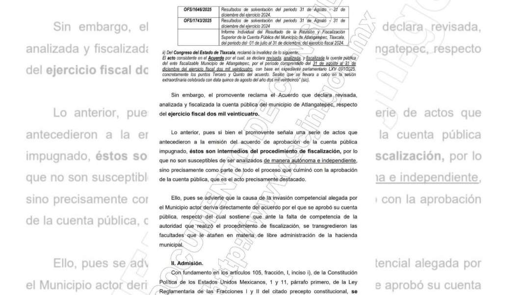 Atlangatepec lleva su cuenta pública hasta la SCJN y sacude la fiscalización en Tlaxcala