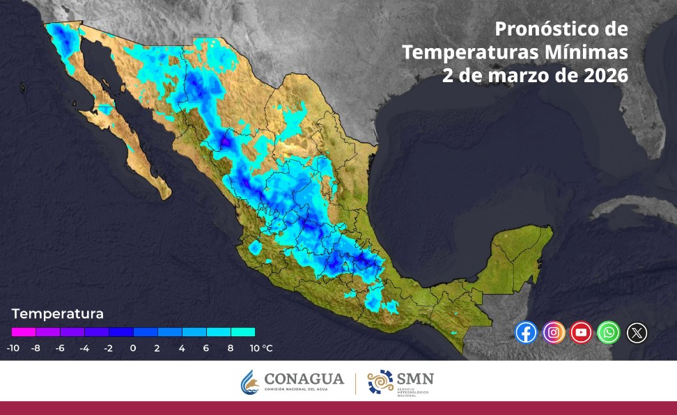 Lluvias fuertes y vientos intensos este 2 de marzo