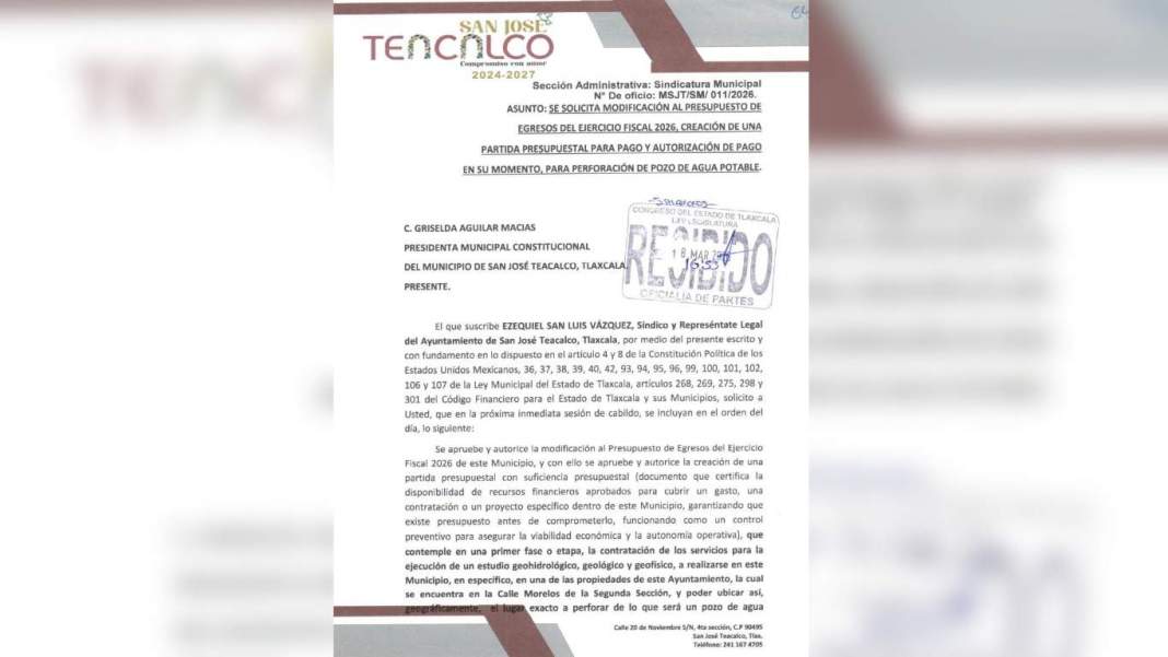 Tlaxcala: exigen pozo urgente en San José Teacalco para asegurar agua a las familias