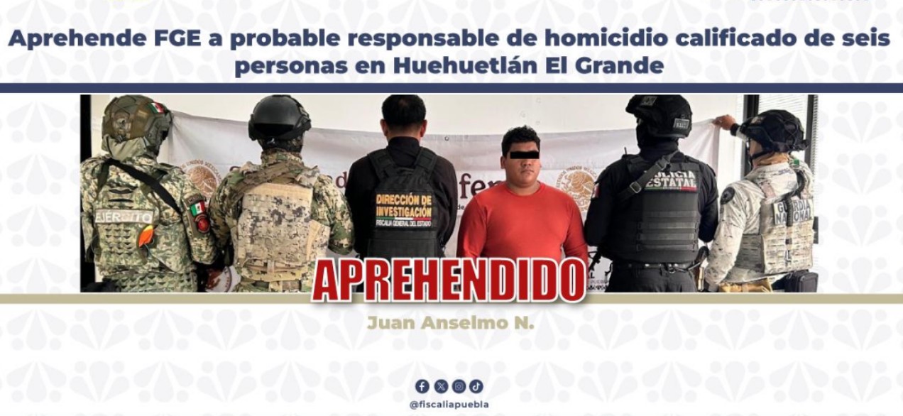 Detención tras operativo coordinado en Puebla