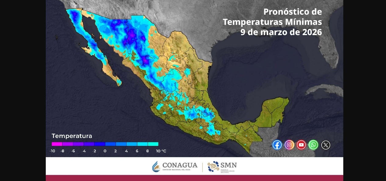 Clima en México HOY 9 de marzo: tormenta invernal, lluvias y calor intenso en varios estados