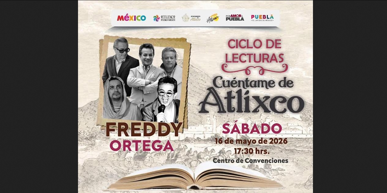 Freddy Ortega en evento cultural en Atlixco.