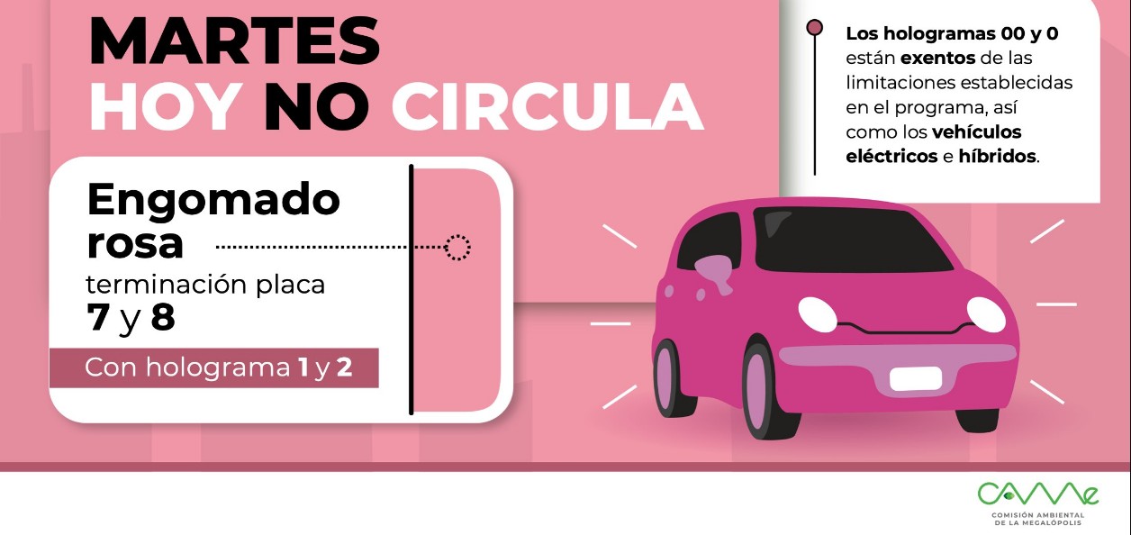 Autos circulando en avenida de CDMX durante el programa Hoy No Circula