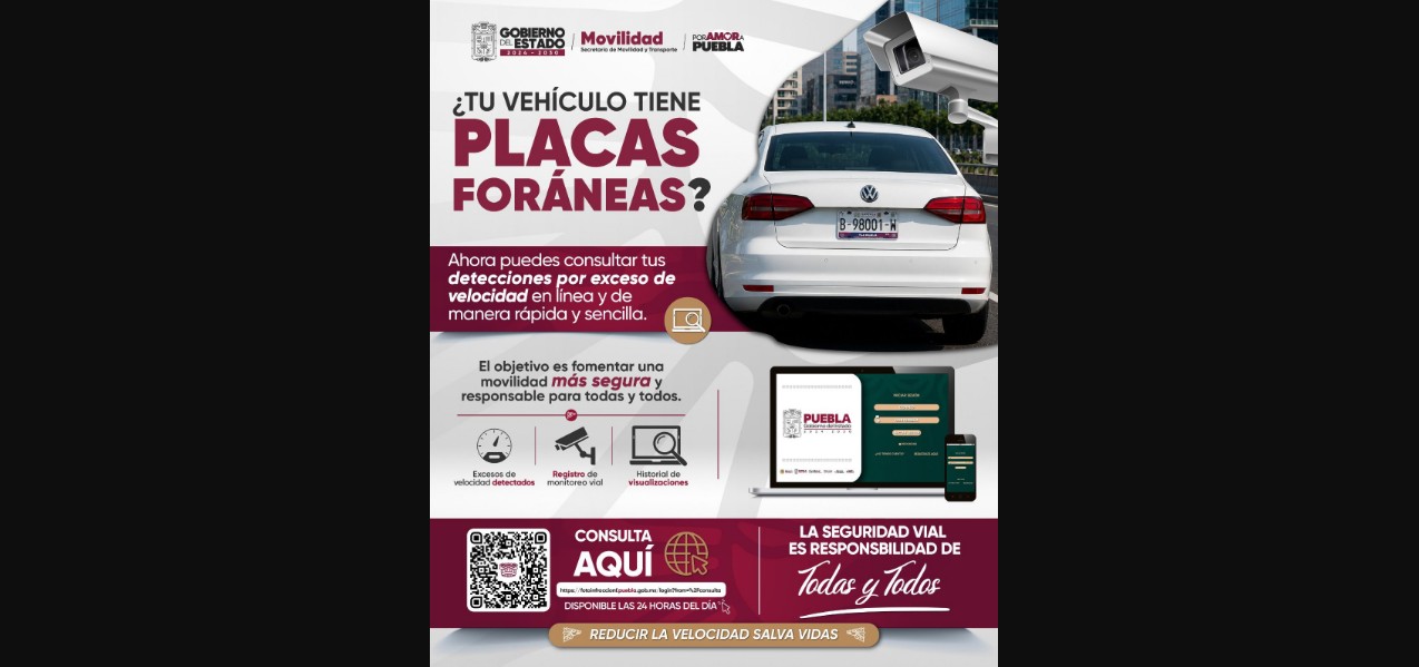 Patrulla vial en carretera de Puebla revisando vehículos