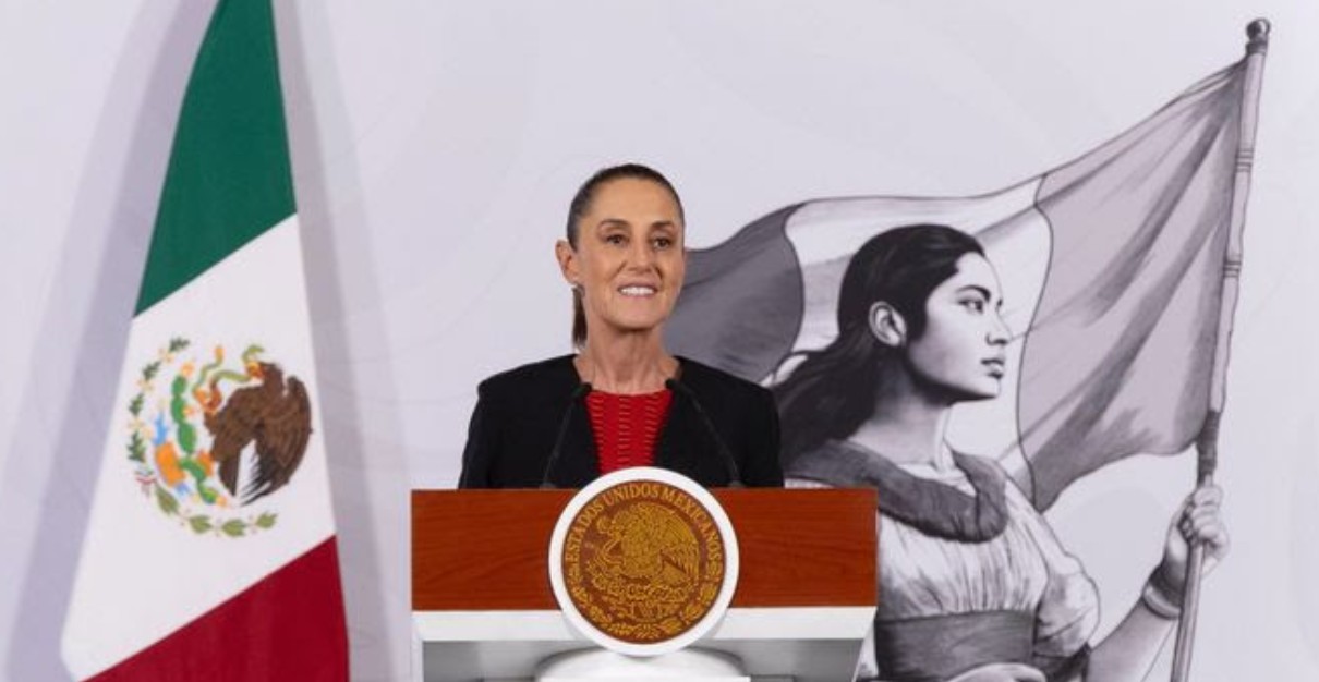Claudia Sheinbaum durante conferencia en Palacio Nacional