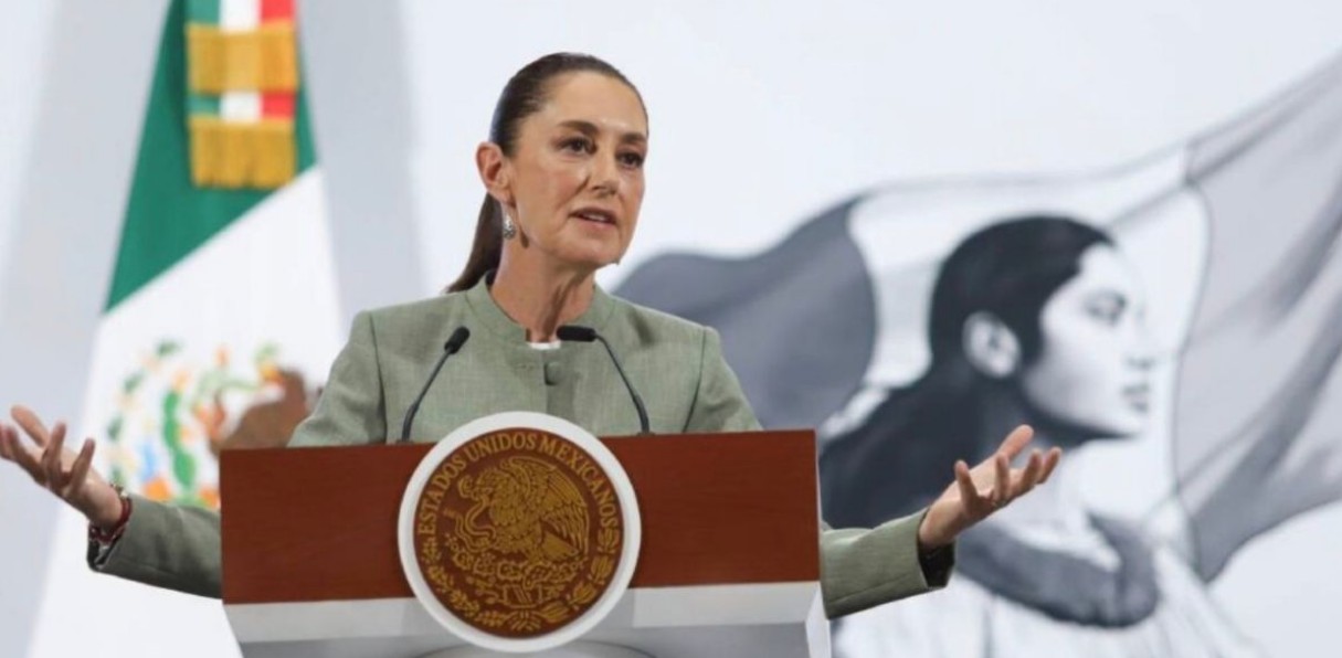 Claudia Sheinbaum durante conferencia sobre remesas y Estados Unidos
