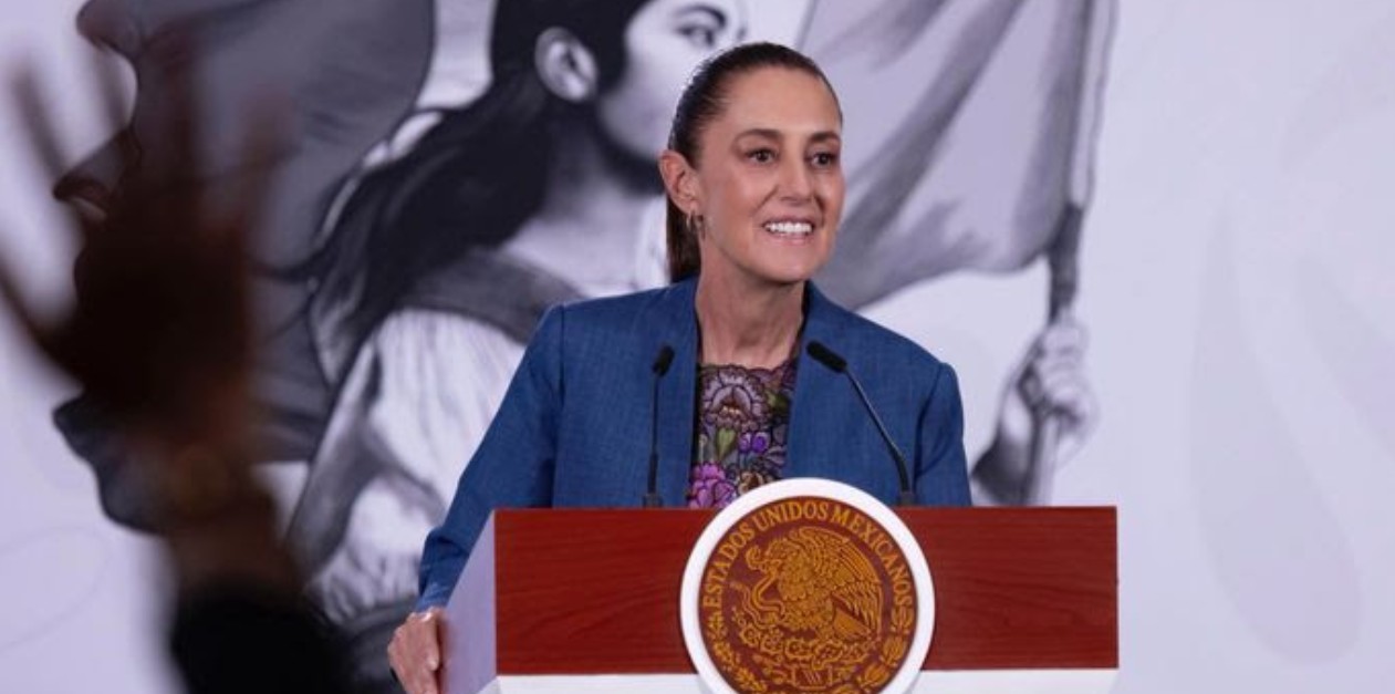 Claudia Sheinbaum durante conferencia en Palacio Nacional