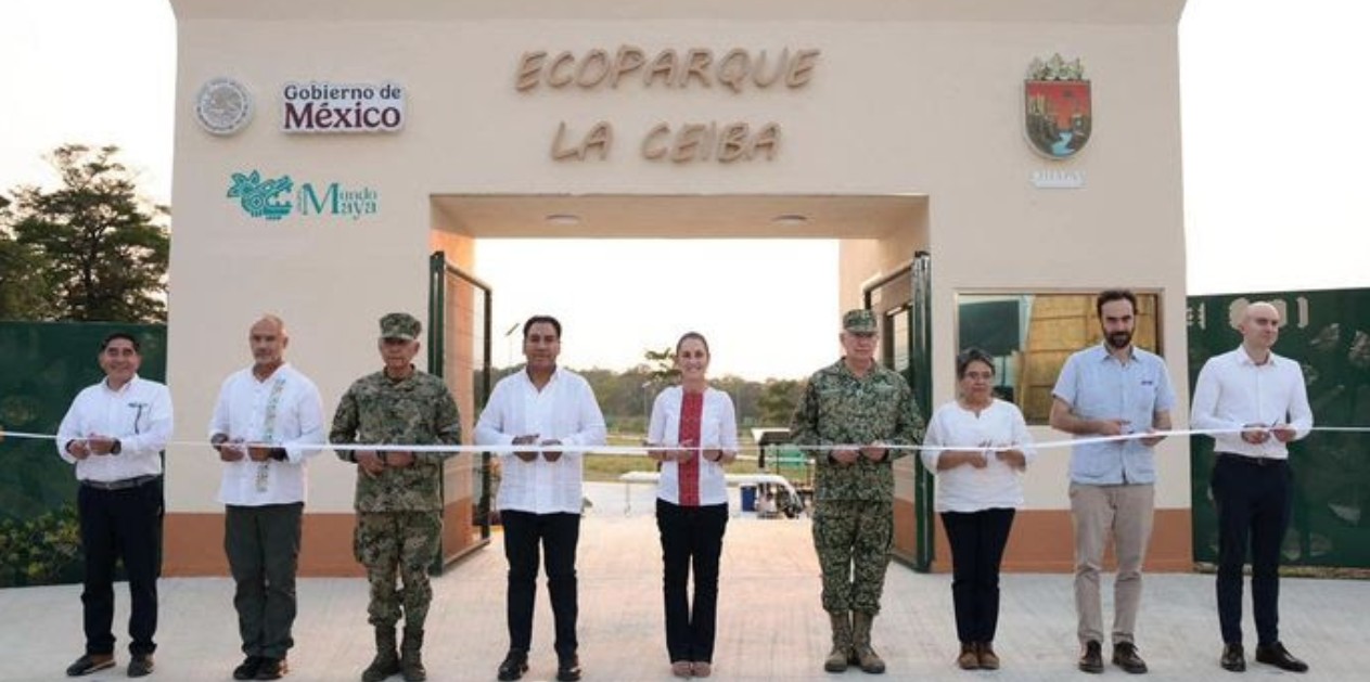 Sheinbaum inaugurando ecoparque en Chiapas